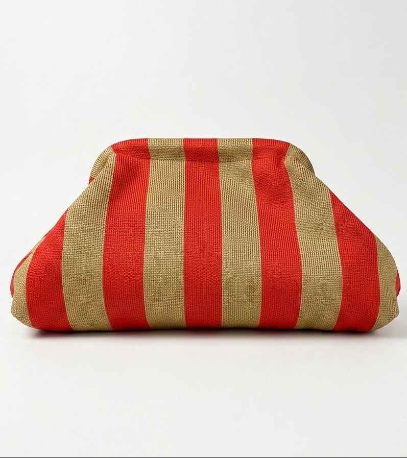 BEACH NECESER - BEIGE/RED