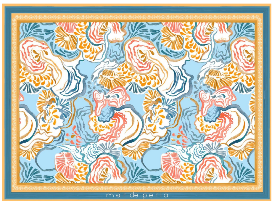 ABSTRACT FLOWERS BLUE