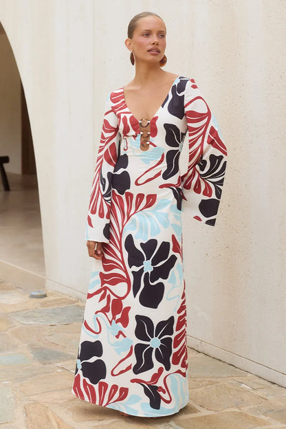 MAXI DRESS - AZURE SCOOP NECK