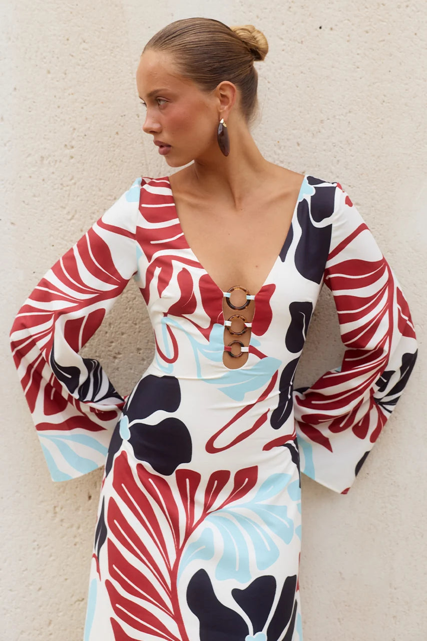 MAXI DRESS - AZURE SCOOP NECK