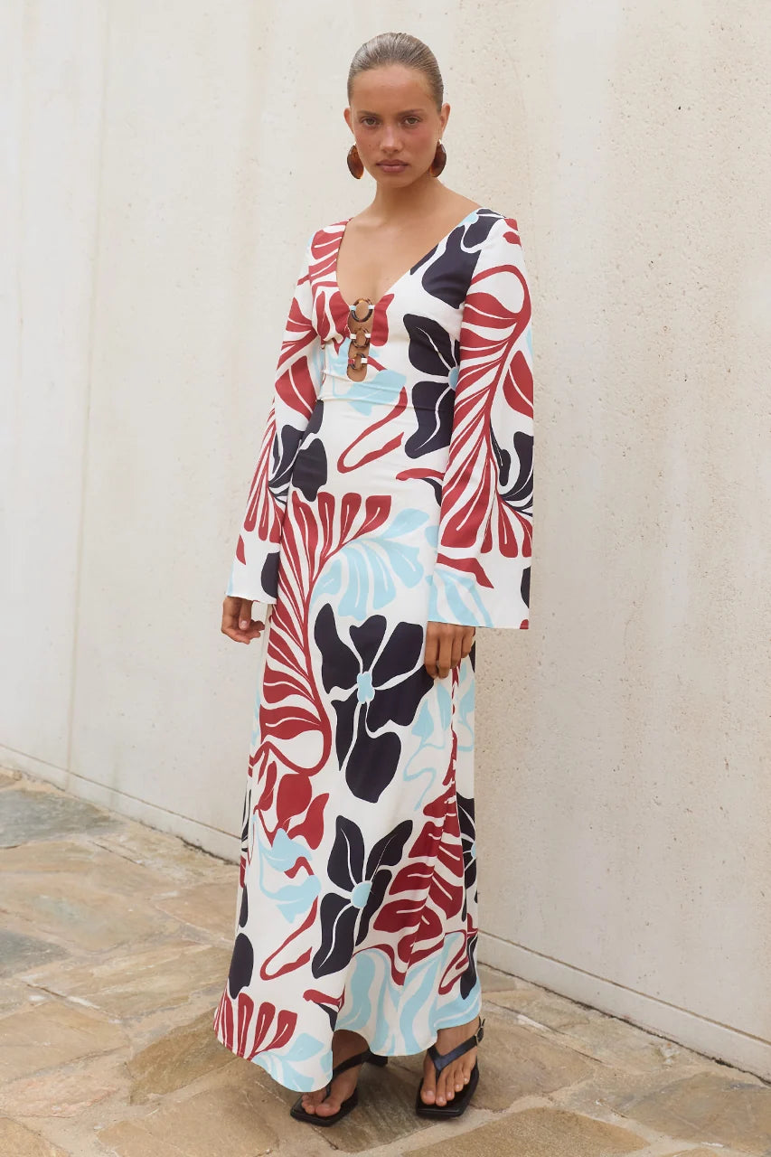 MAXI DRESS - AZURE SCOOP NECK