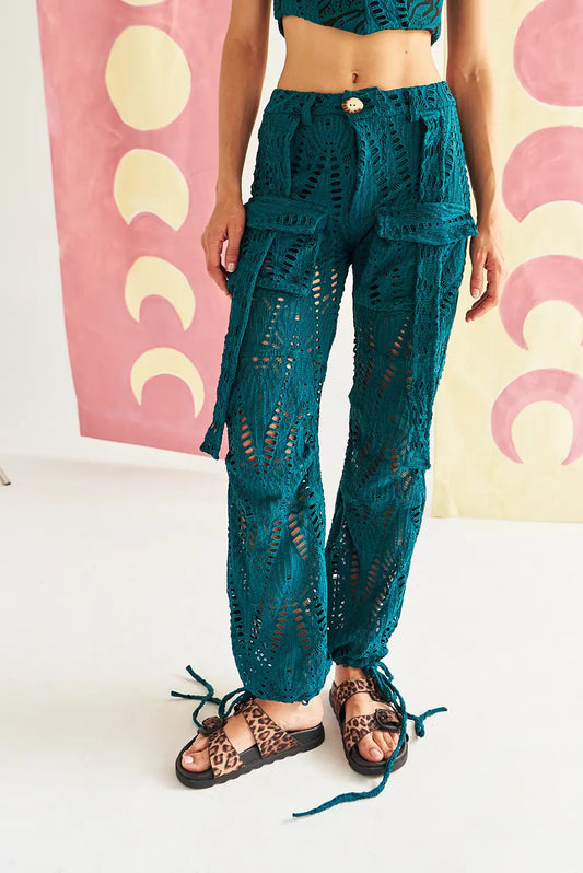 GO WILD & DANCE AQUA TEAL CARGO PANTS & TOP