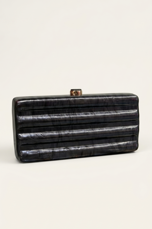 CLUTCH ACRILIC RECT BLACK