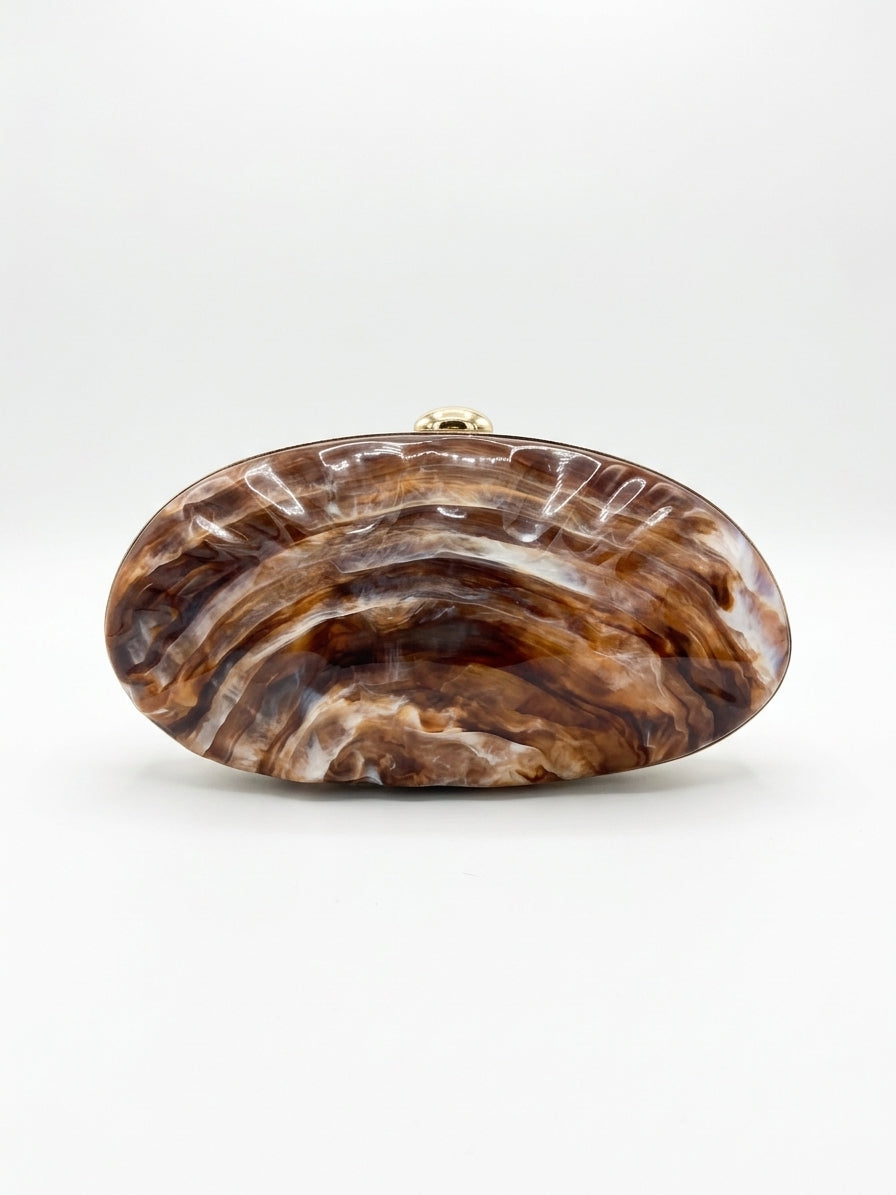 CLUTCH ACRILIC - BROWN