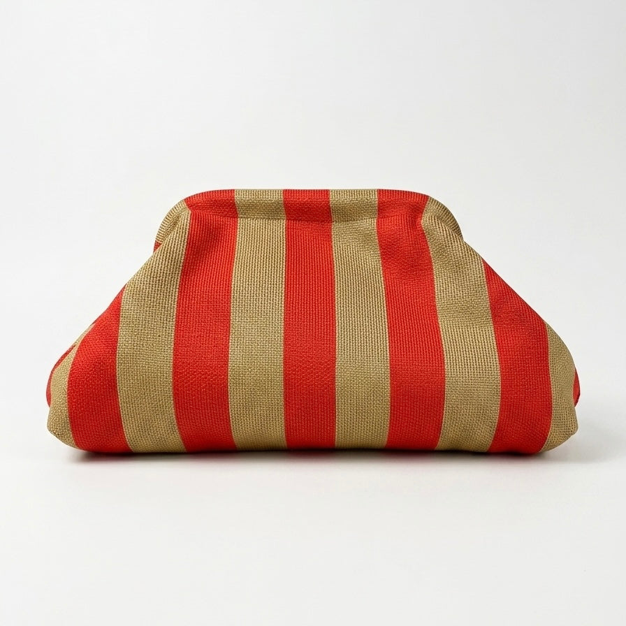 BEACH NECESER - BEIGE/RED