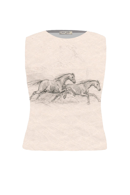 TOP - LUCKY HORSE BY MOSS STUDIO
