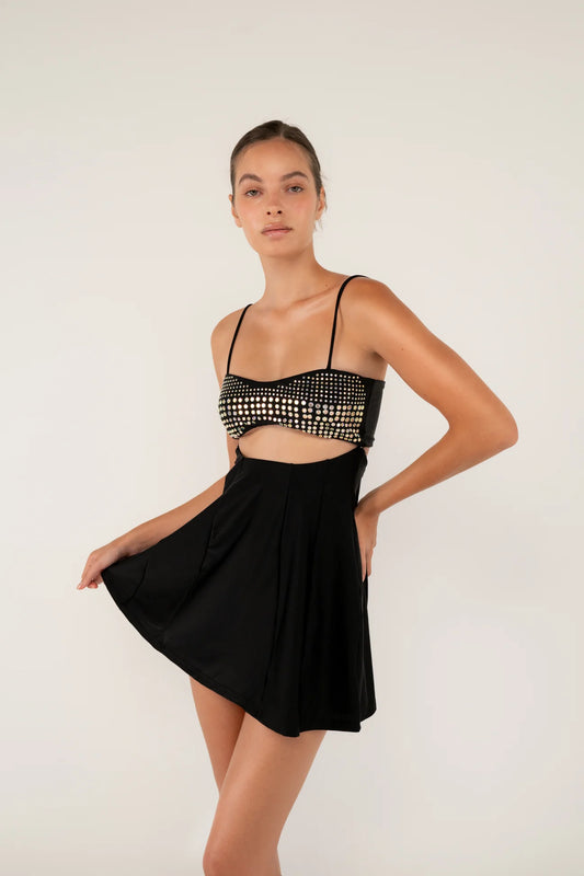 MINI CRYSTAL BLACK DRESS